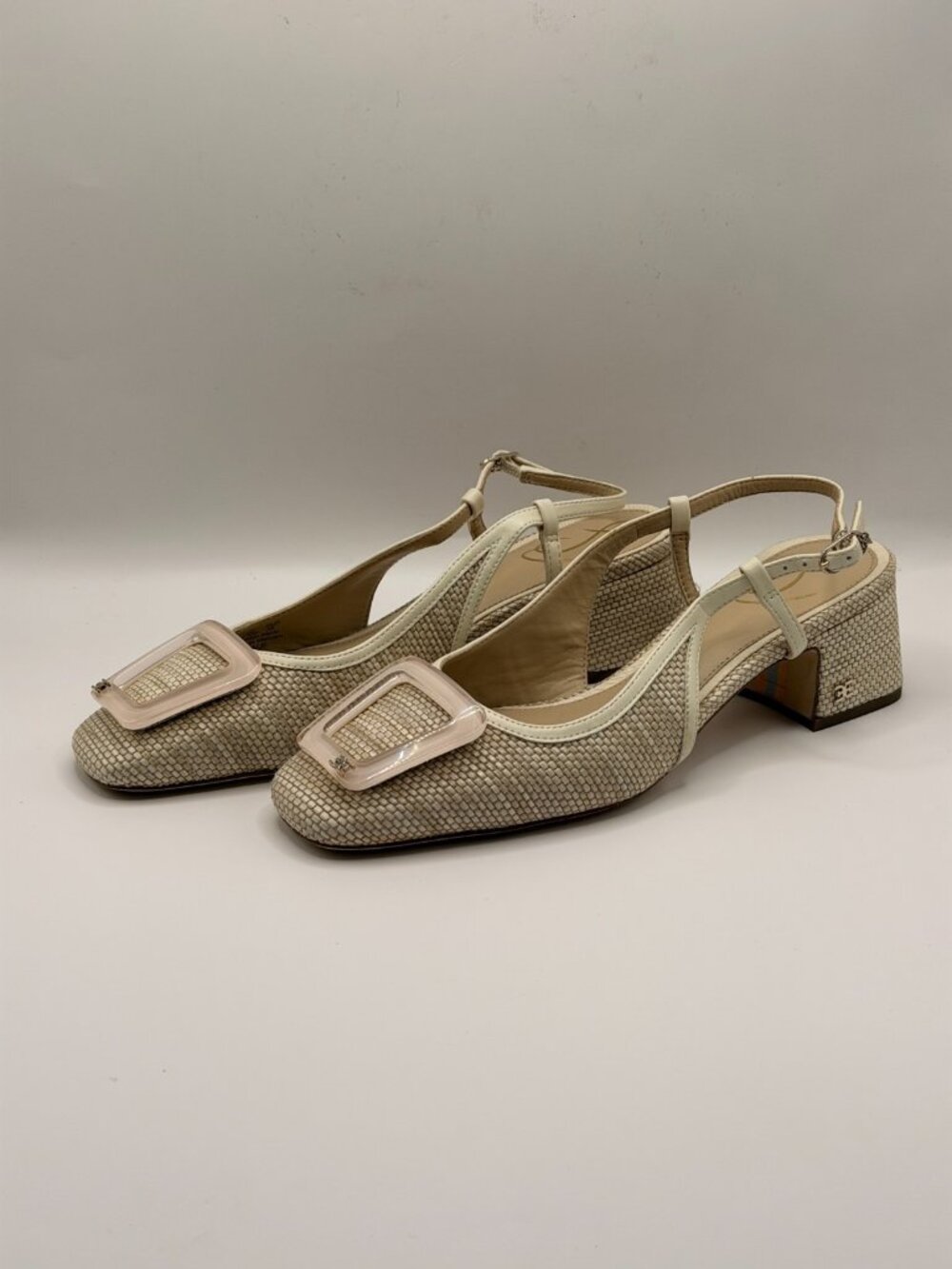 Sam Edelman Women's Tracie Buckled Slingback Block-Heel Pumps Sz 7.5